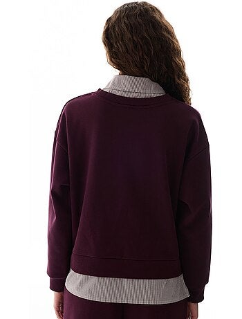 Felpa con strato camicia e colletto polo penti