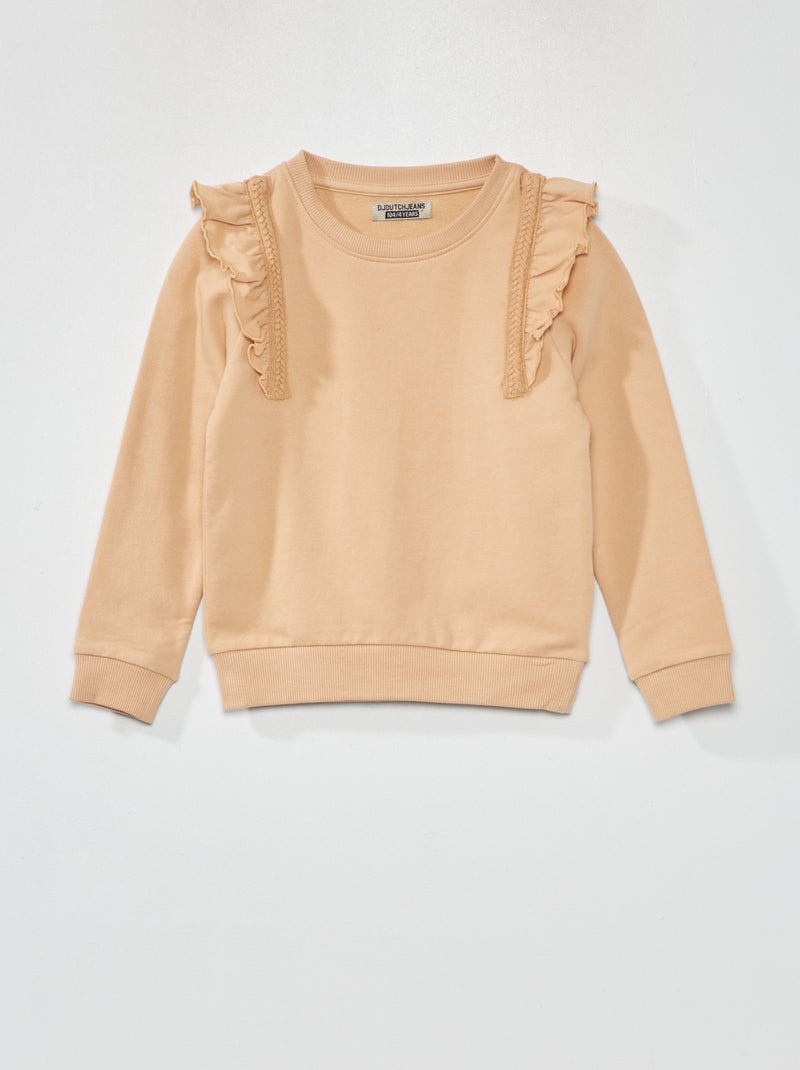 Felpa Basic Felpa Volant Zara Felpa Volant Felpa Con Volant BEIGE