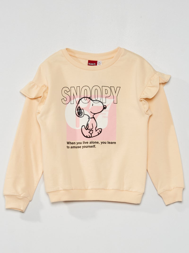 Felpa con volant 'Snoopy' BEIGE - Kiabi