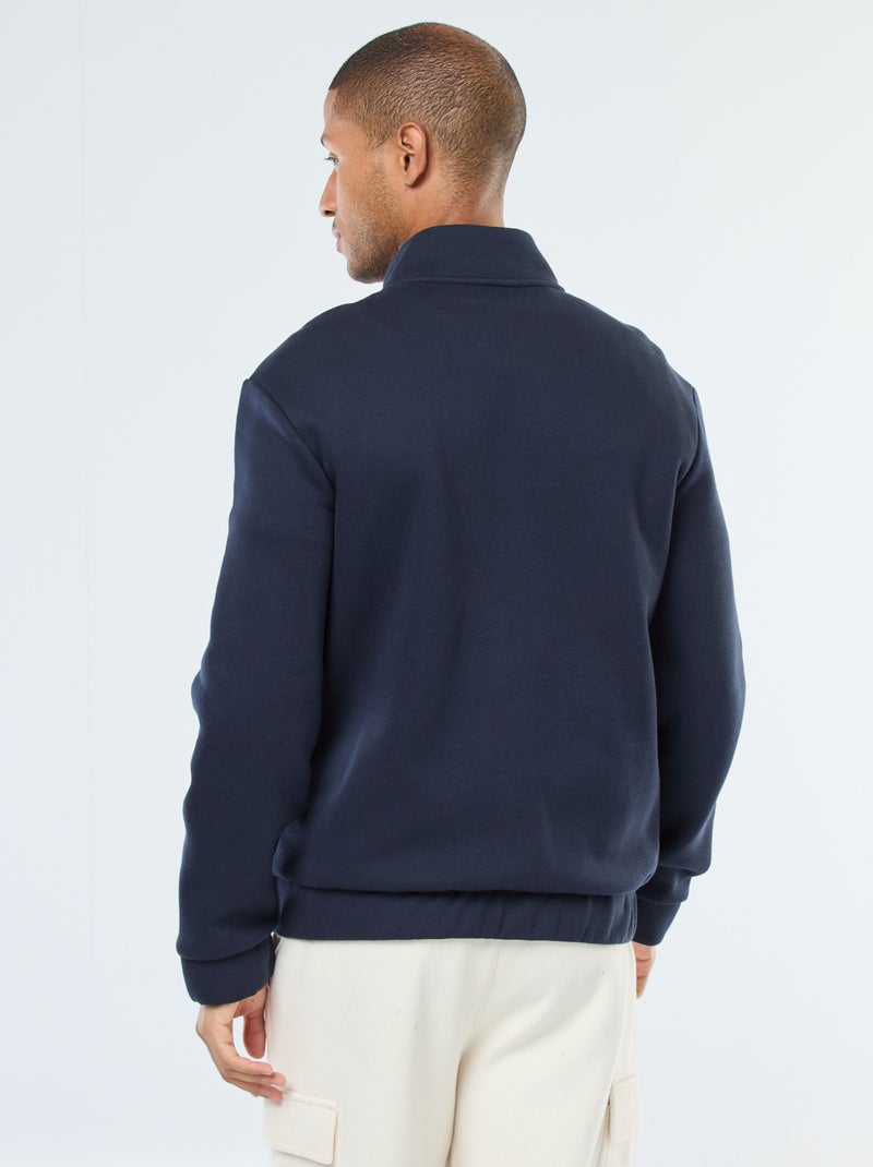 Felpa con zip a collo alto blu - Kiabi