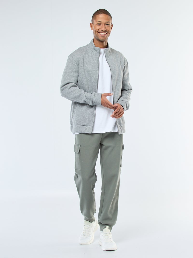 Felpa con zip a collo alto Grigio - Kiabi