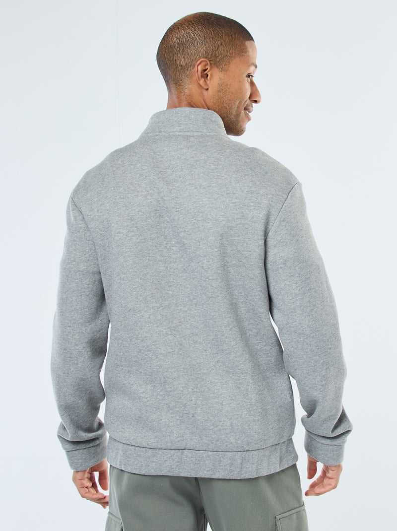 Felpa con zip a collo alto Grigio - Kiabi