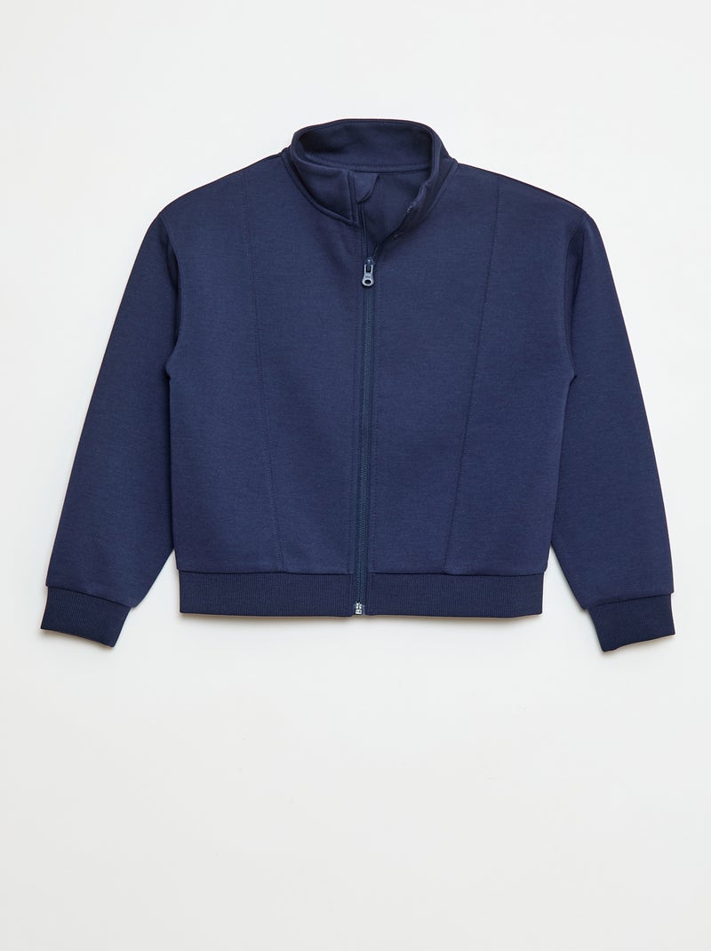 Felpa con zip a collo alto Nero - Kiabi