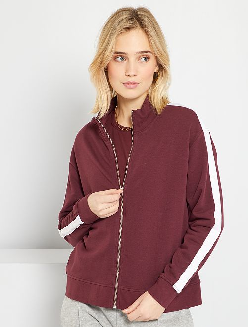 Felpa con zip collo alto - rosso - Kiabi - 18.00€