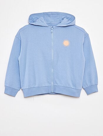 Felpa con zip con cappuccio modello loose fit