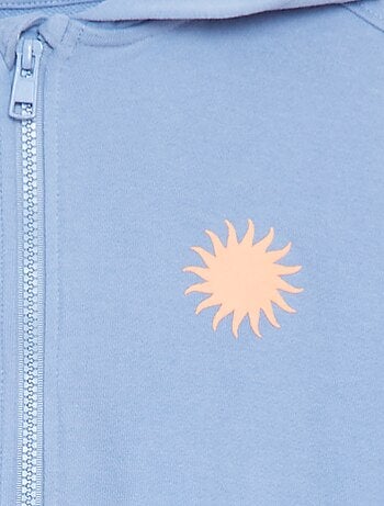 Felpa con zip con cappuccio modello loose fit