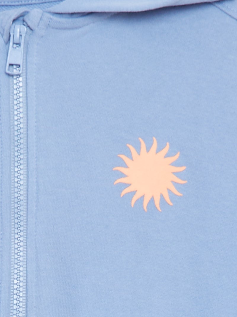 Felpa con zip con cappuccio modello loose fit BLU - Kiabi