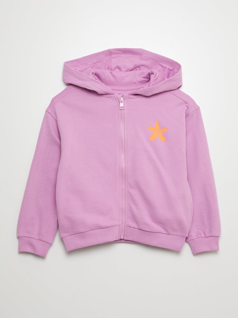 Felpa con zip con cappuccio 'Sister' ROSA - Kiabi