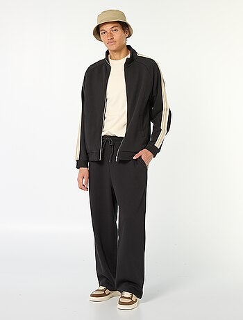 Felpa con zip e banda laterale