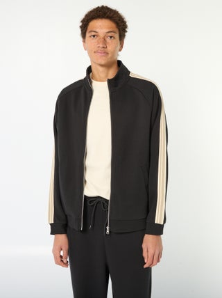 Felpa con zip e banda laterale