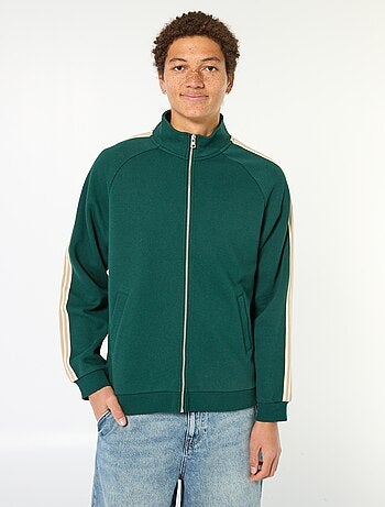 Felpa con zip e banda laterale