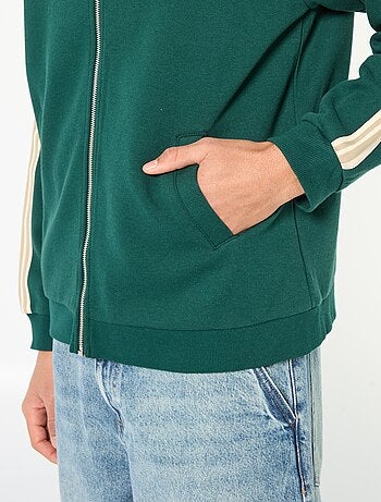 Felpa con zip e banda laterale