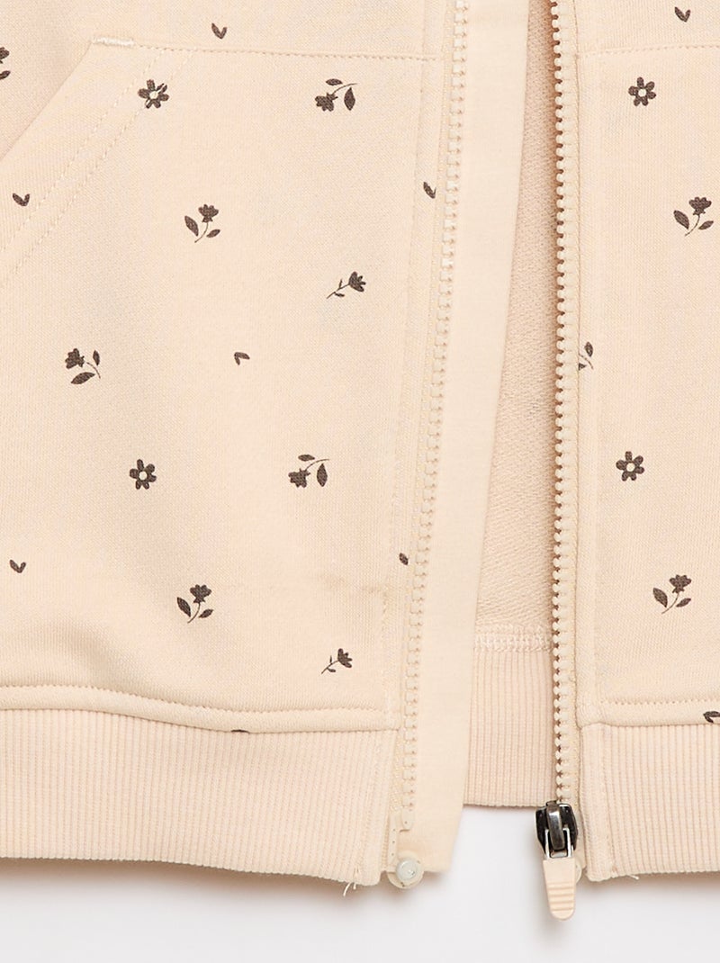 Felpa con zip e cappuccio - Collezione facile da indossare Beige - Kiabi