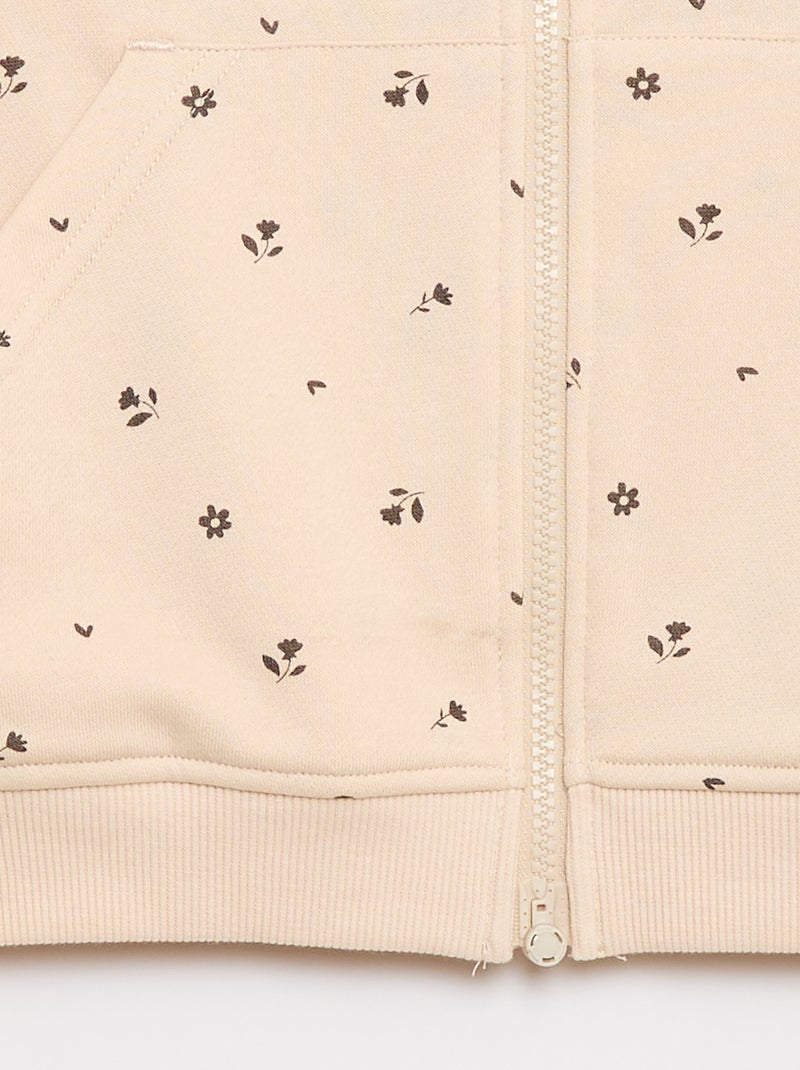 Felpa con zip e cappuccio - Collezione facile da indossare Beige - Kiabi