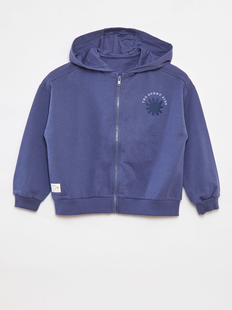 Felpa con zip e cappuccio - Graphik Edition BLU - Kiabi