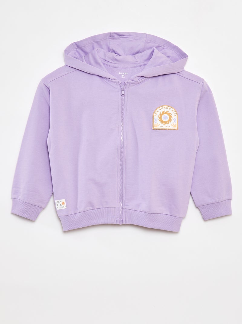 Felpa con zip e cappuccio - Graphik Edition VIOLA - Kiabi