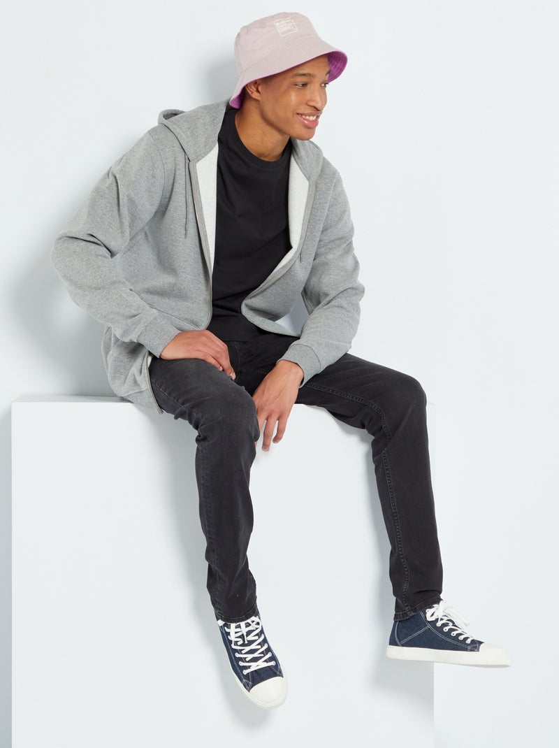 Felpa con zip e cappuccio  + 190 cm GRIGIO - Kiabi