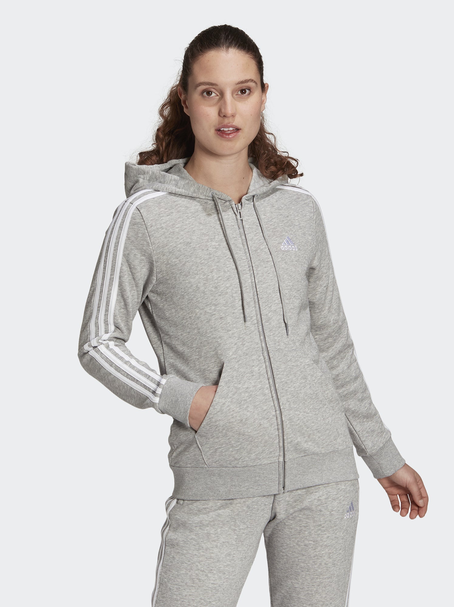 Felpa con zip e cappuccio adidas GRIGIO Kiabi 65.00