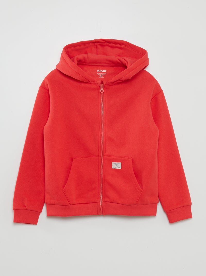 Felpa con zip e cappuccio ARANCIONE - Kiabi