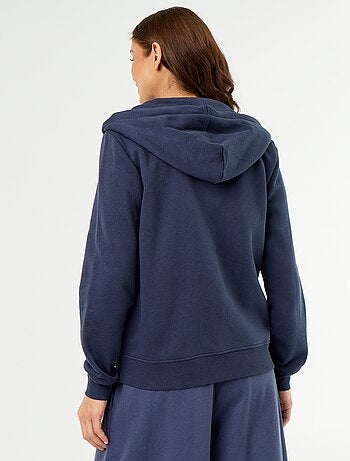 Felpa basica con cappuccio e zip