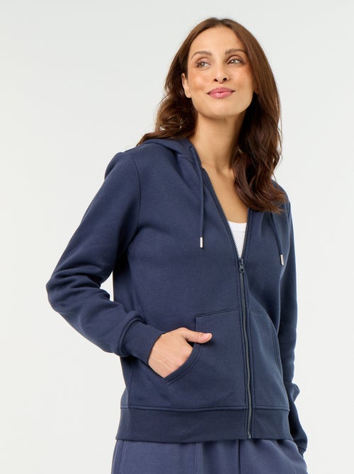 Felpa con zip e cappuccio basic - Kiabi Felpa con zip e cappuccio basic - Kiabi