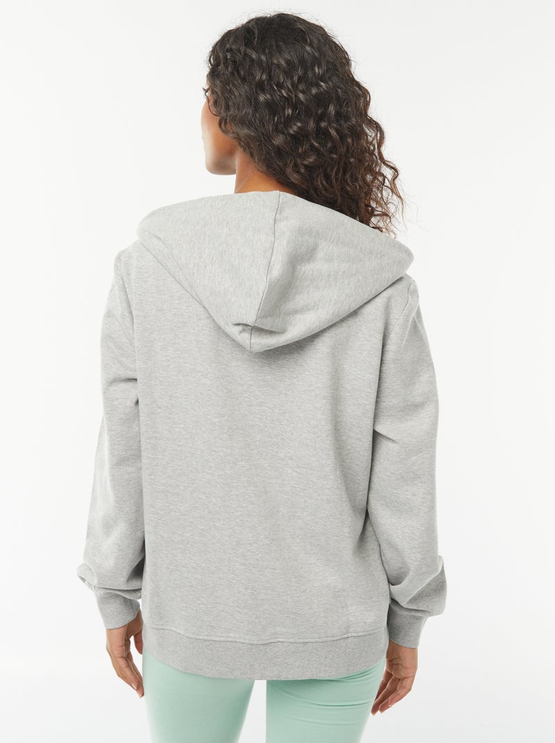 Felpa con zip e cappuccio basic Grigio - Kiabi