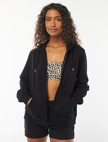 Felpa con zip e cappuccio basic