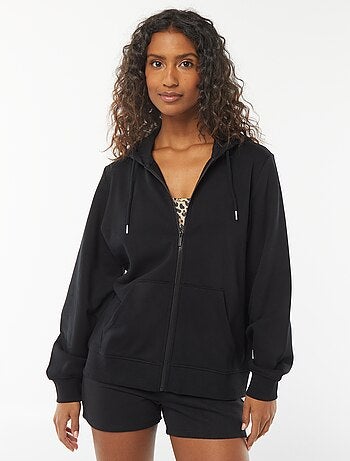 Felpa con zip e cappuccio basic