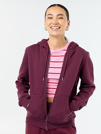 Felpa basica con cappuccio e zip