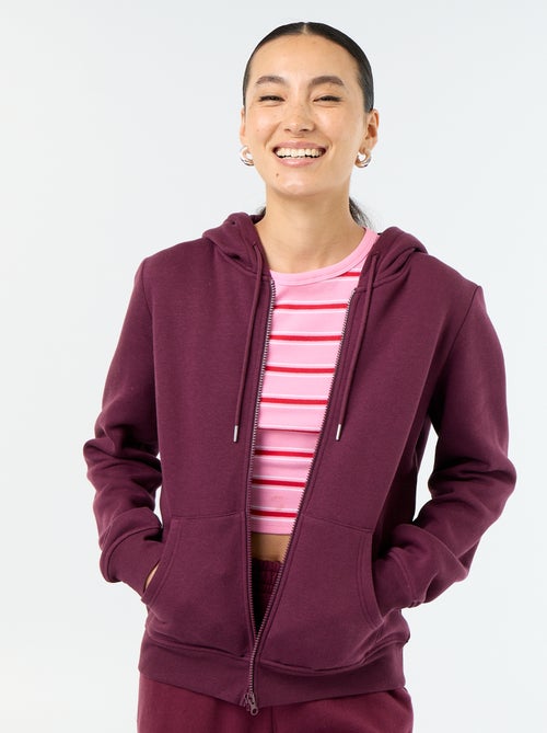 Felpa con zip e cappuccio basic - Kiabi Felpa con zip e cappuccio basic - Kiabi