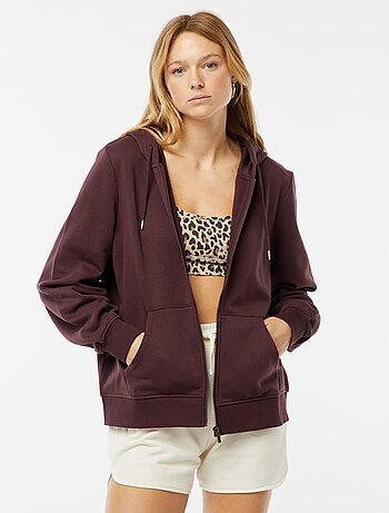 Felpa con zip e cappuccio basic
