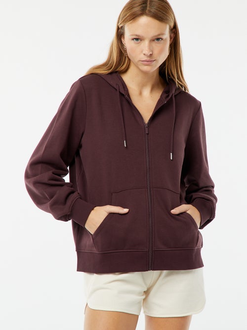 Felpa con zip e cappuccio basic - Kiabi