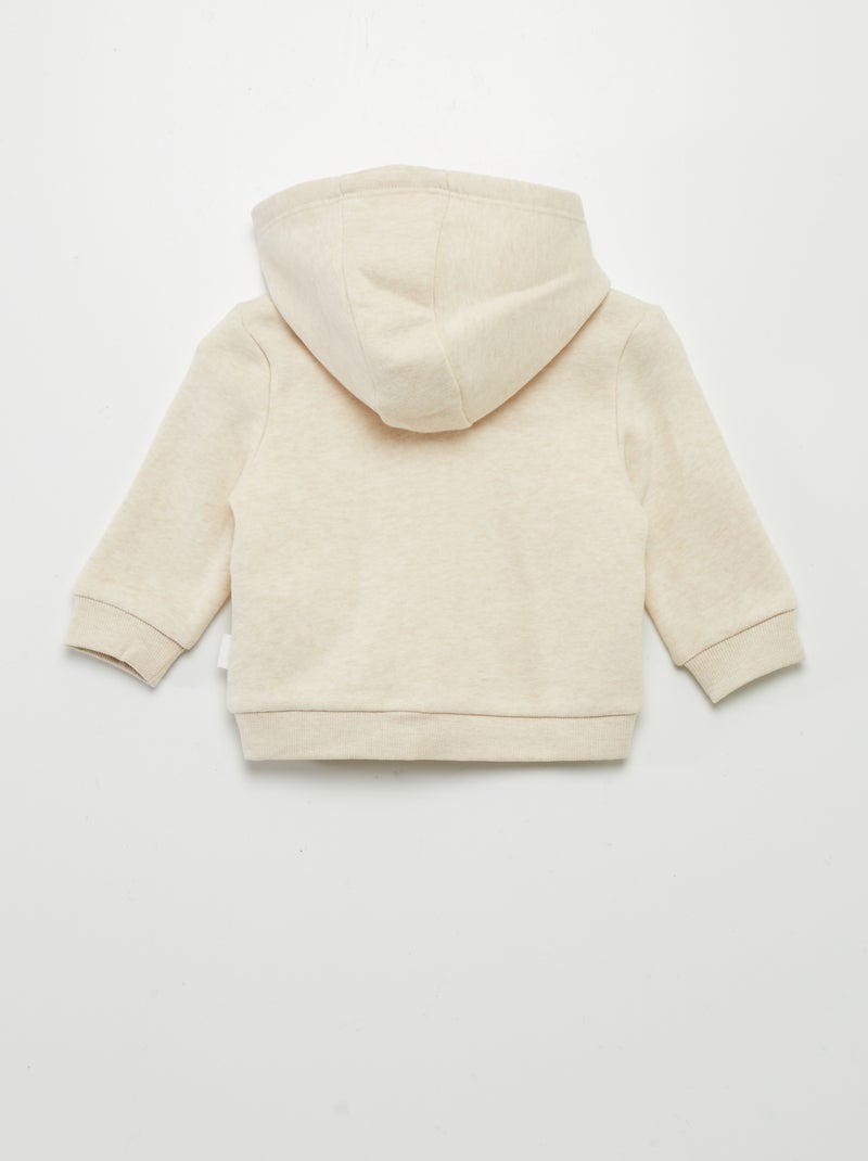 Felpa con zip e cappuccio BEIGE - Kiabi