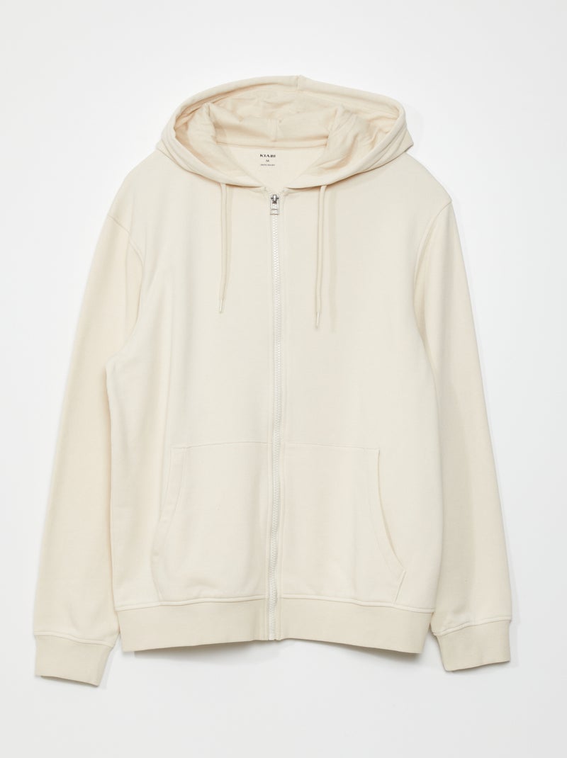 Felpa con zip e cappuccio BEIGE - Kiabi