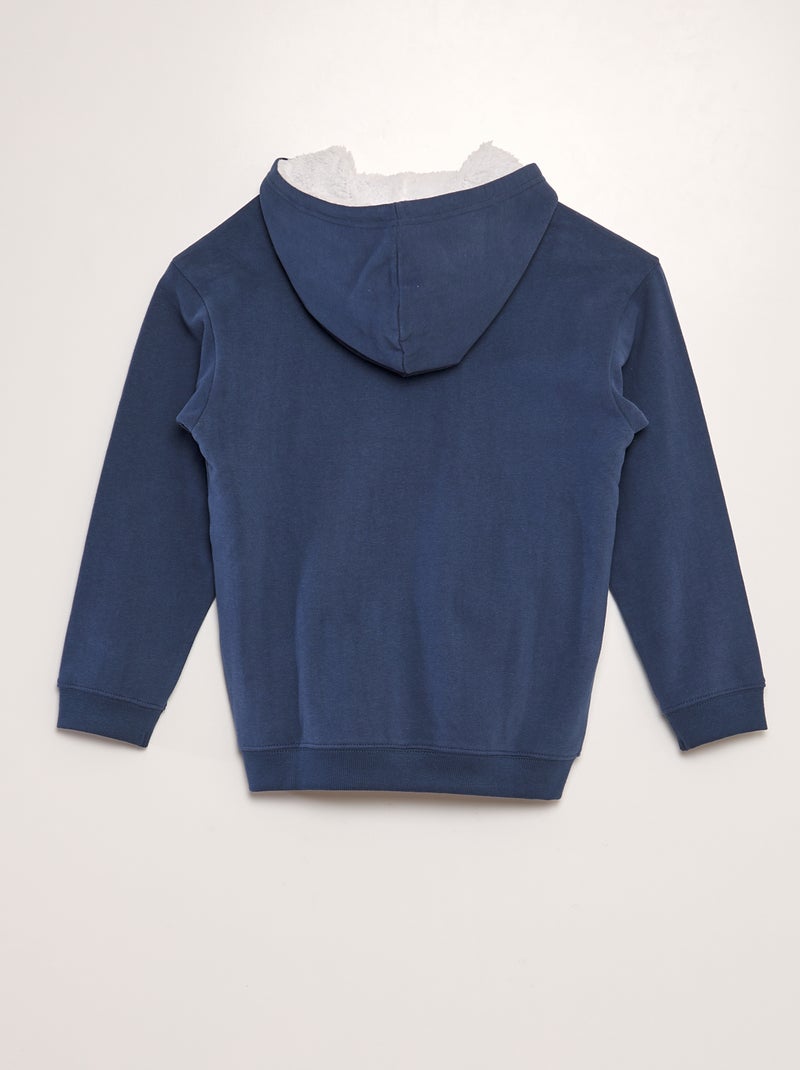 Felpa con zip e cappuccio BLU - Kiabi