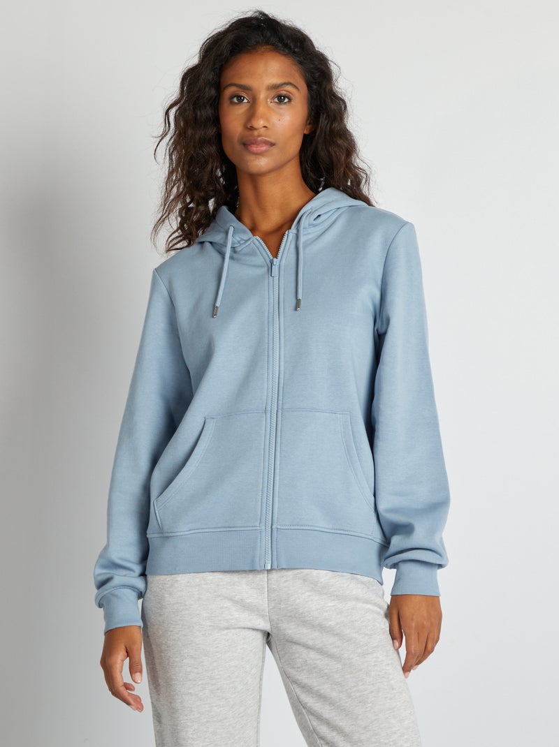 Felpa con zip e cappuccio BLU - Kiabi