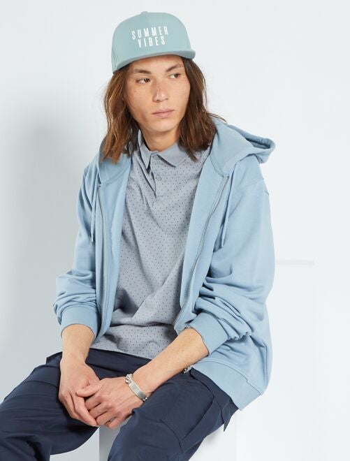 Felpa con zip e cappuccio - blu denim - Kiabi - 12.00€