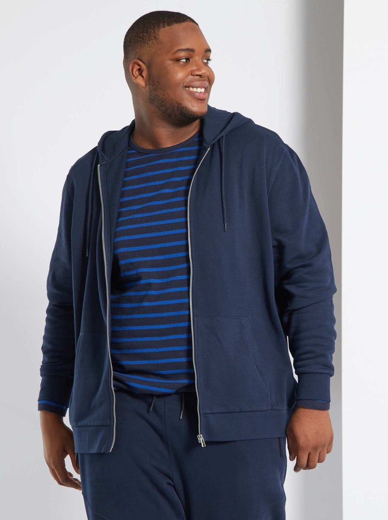 Felpa con zip e cappuccio BLU - Kiabi