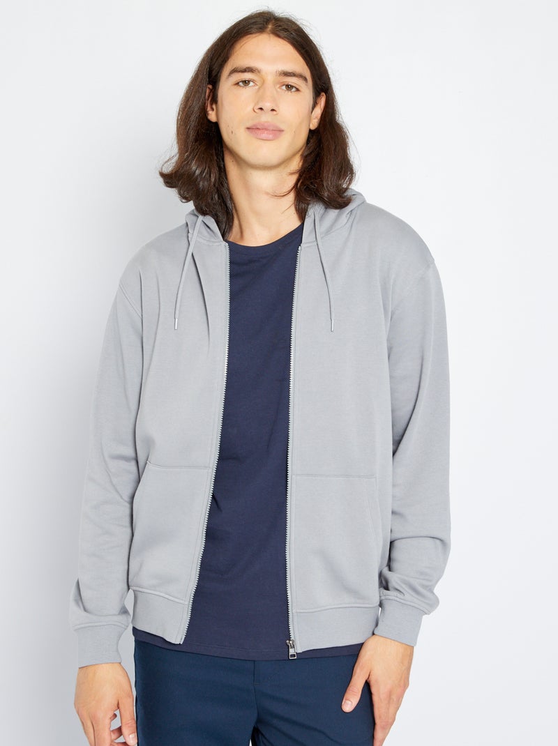 Felpa con zip e cappuccio BLU - Kiabi