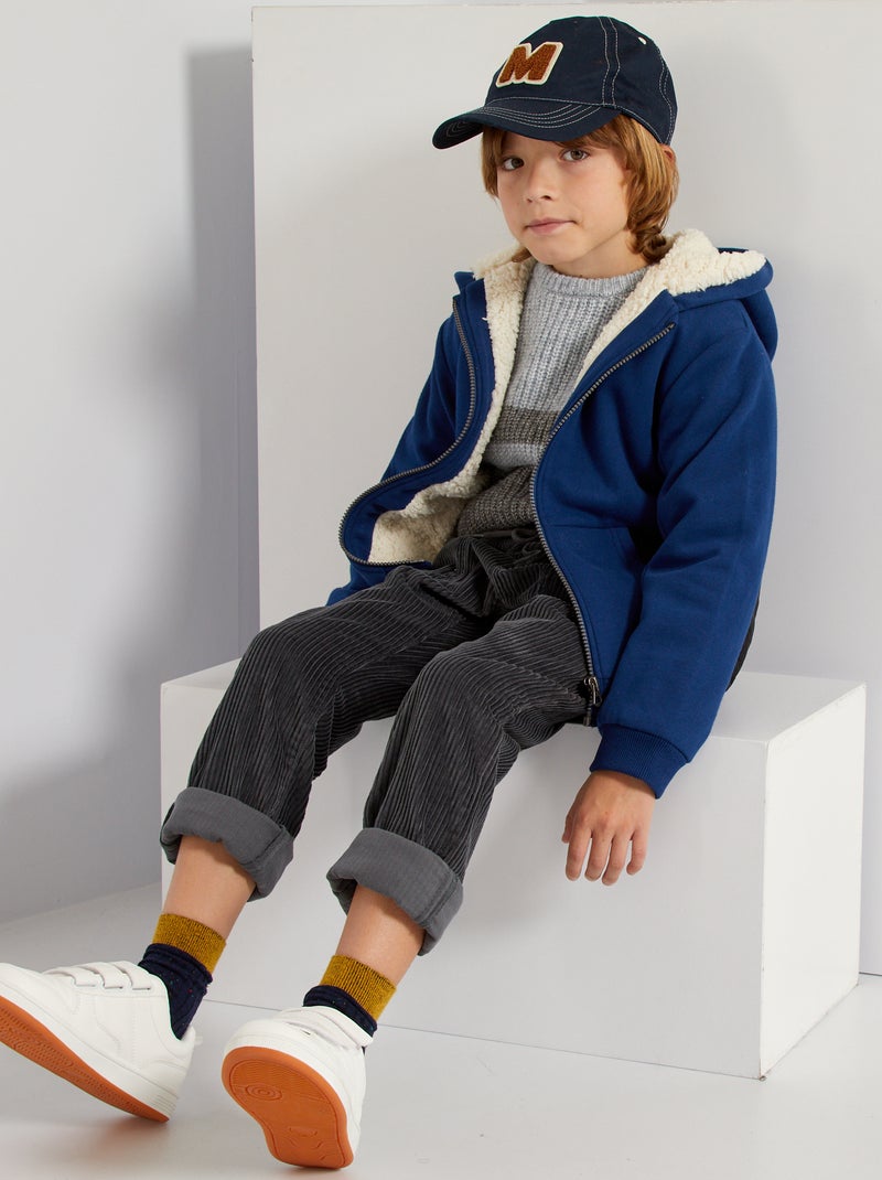 Felpa con zip e cappuccio BLU - Kiabi