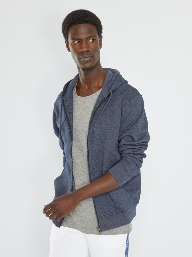 Felpa con zip e cappuccio BLU - Kiabi