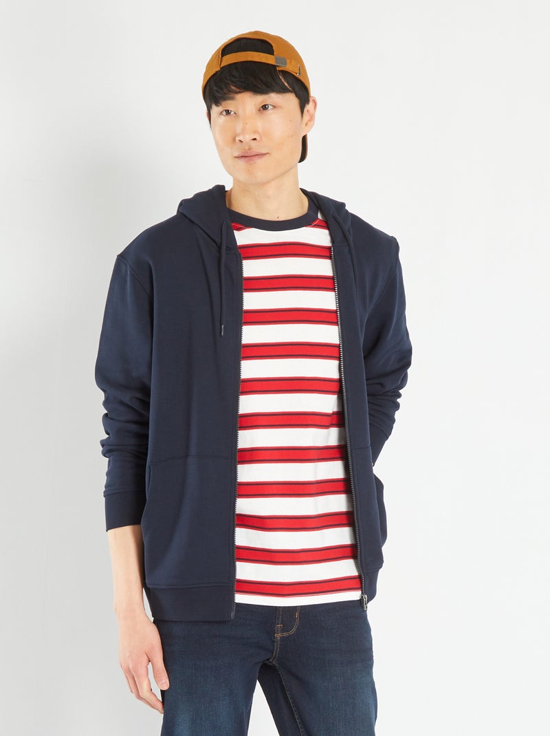 Felpa con zip e cappuccio BLU - Kiabi