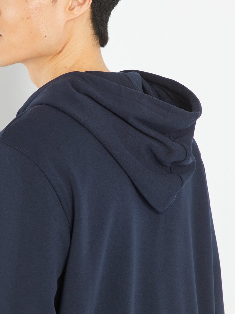 Felpa Con Zip E Cappuccio Blu Uomo 15 00 Kiabi