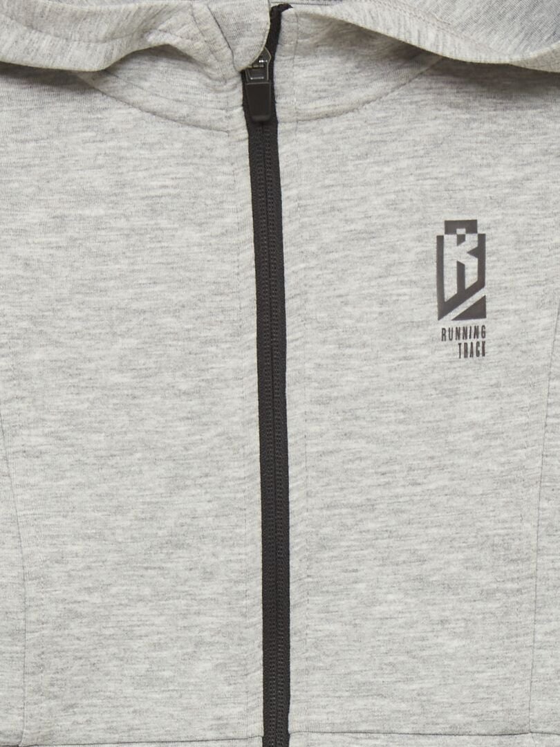 Felpa con zip e cappuccio GRIGIO - Kiabi