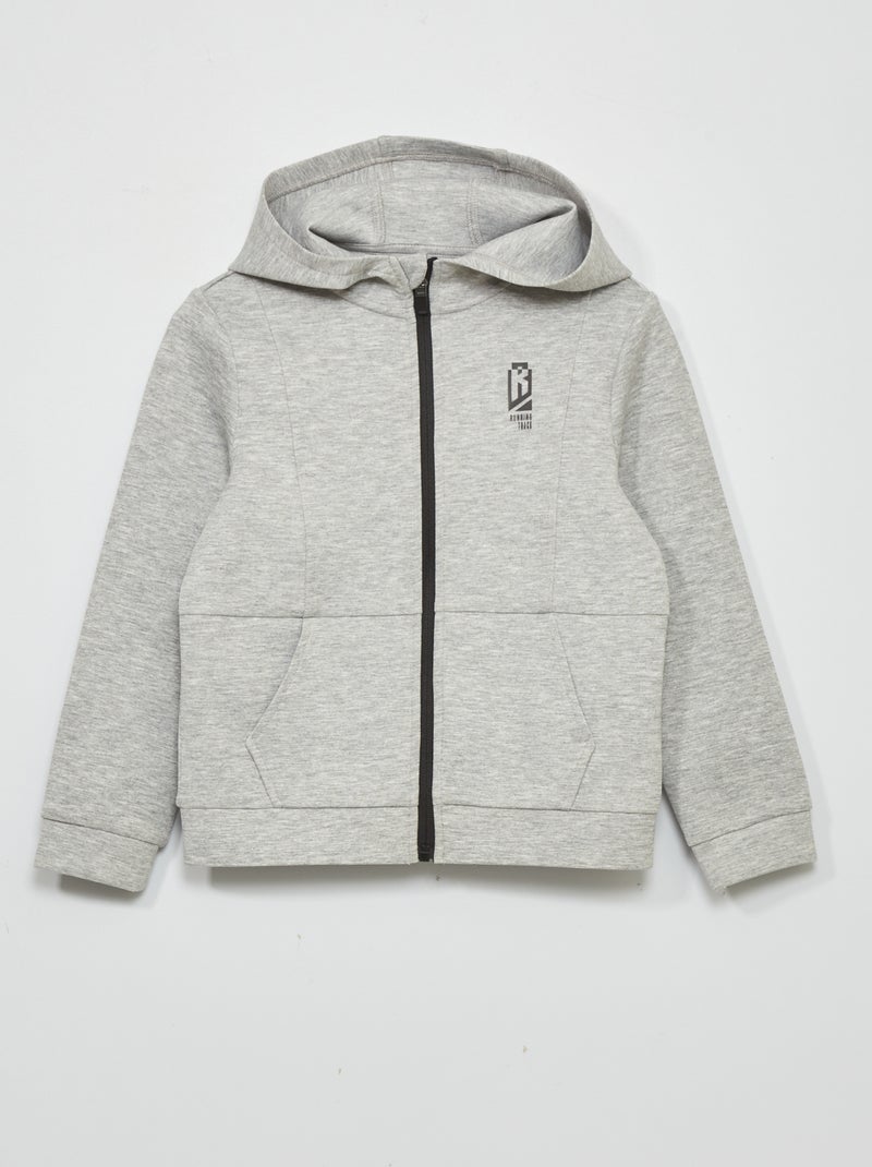 Felpa con zip e cappuccio GRIGIO - Kiabi