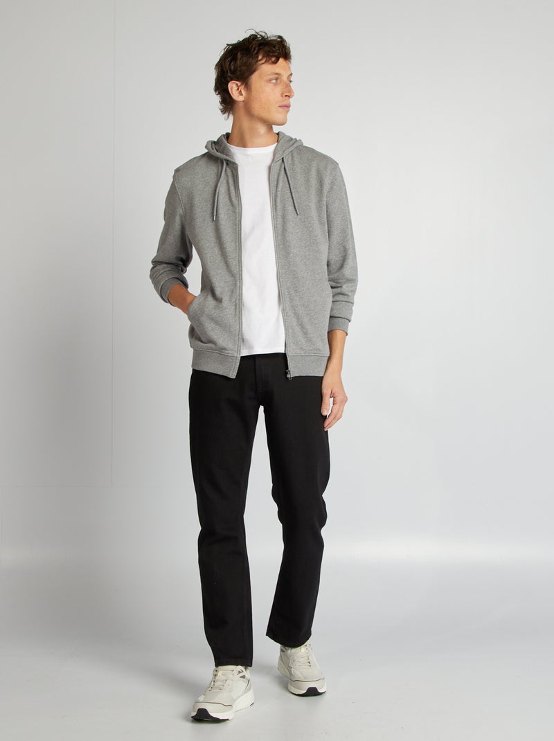 Felpa con zip e cappuccio GRIGIO - Kiabi