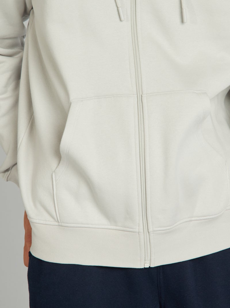 Felpa con zip e cappuccio GRIGIO - Kiabi