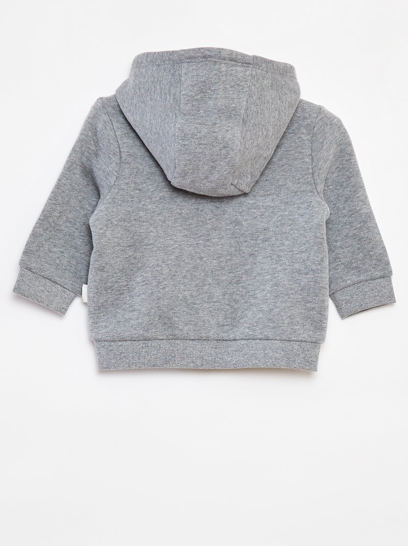 Felpa con zip e cappuccio Grigio - Kiabi