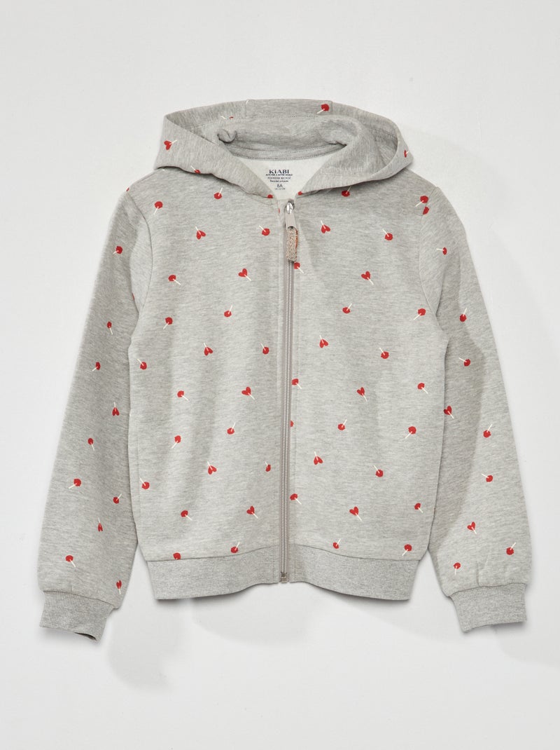 Felpa con zip e cappuccio Grigio chiaro - Kiabi