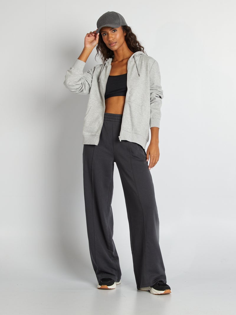 Felpa con zip e cappuccio GRIGIO - Kiabi